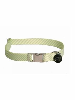 Southern Dawg Dog Collar Green White Stripe Adjustable Size Small 10”-14”